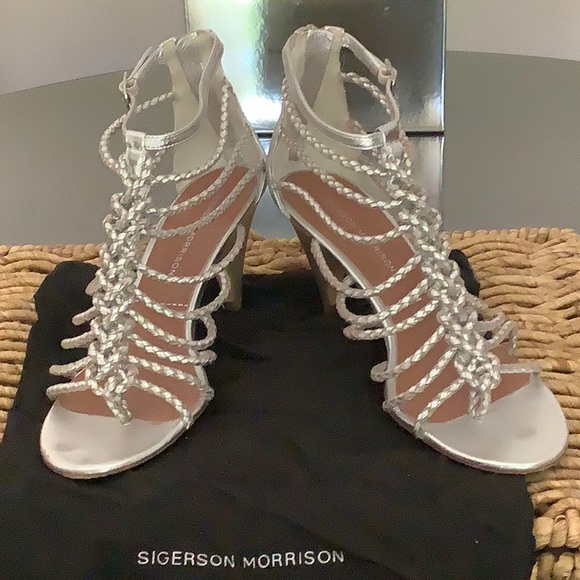 Silver braided Sigerson Morrison Argento shoes - Picture 7 of 8